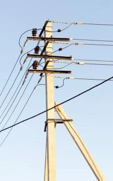 Electrical pole. sky, clouds Stock Photos