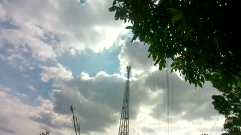 Electrical Poles And Clouds Time Lapse Stock Footage 249845250