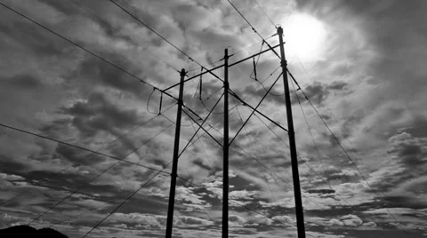 Electrical Poles Timelapse HD Stock Footage 35723904