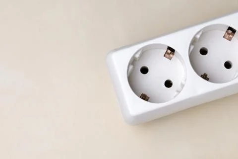 Electrical portable socket, top view. Foto stock