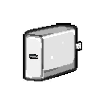 Electrical power adapter pixel art vector illustration Illustrazione stock