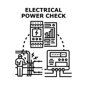 Electrical power check system concept vector illustration Stock Illustration