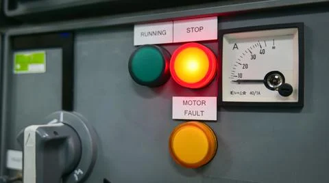 An electrical power control station in a substation building supplies elect.. Stock Photos