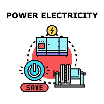 Electrical power generation and energy saving concept Stock Illustration