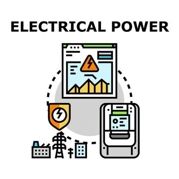 Electrical power grid control and monitoring system Stock Illustration