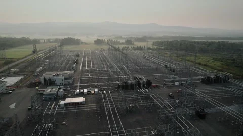 Electrical Power Grid Distribution Station 스톡 동영상 307116489
