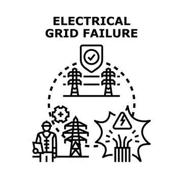 Electrical power grid failure and protection concept Stock Illustration