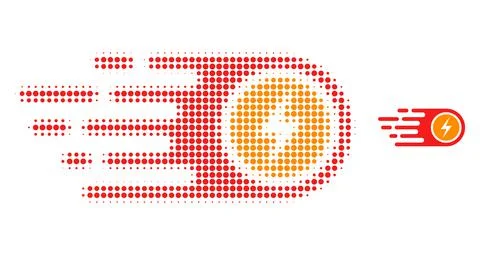 Electrical Power Halftone Dot Icon Ilustração Stock