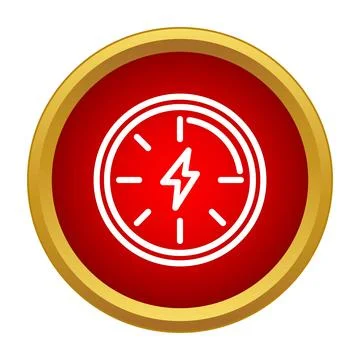 Electrical power indicator icon showing lightning bolt Stock Illustration