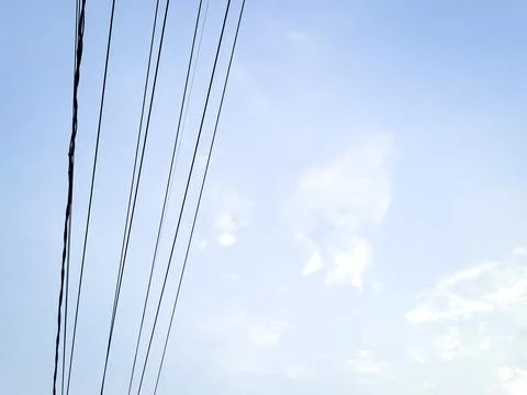 Electrical power junction at the pole reveals the complexity with the brigh.. Stock Photos