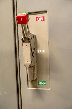 On off electrical power lever switch Foto stock