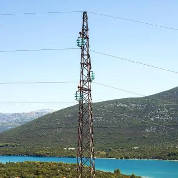 Electrical power line Stock Photos