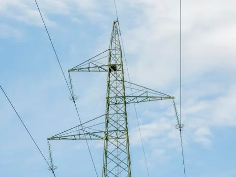 Electrical power line pillar Stock Photos