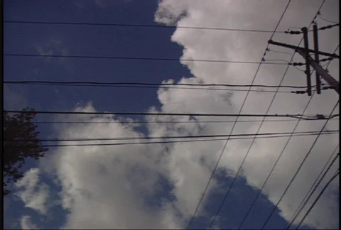 Electrical Power Lines - Long Shot Stock Footage 95532