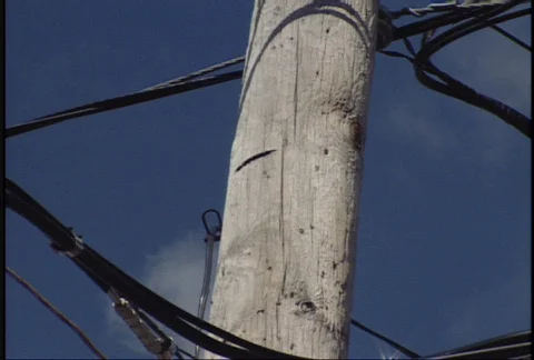 Electrical Power Lines - Pull Push Stock Footage 95528