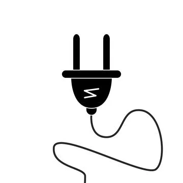 Electrical power plug cord icon symbol sign - vector illustration Stock Illustration