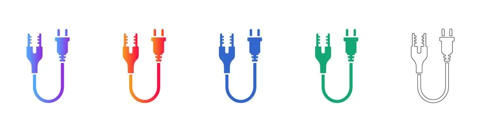 Electrical Power Plug Icon Set Stockillustratie