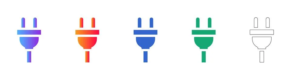 Electrical Power Plug Icon Set for Energy Stockillustratie
