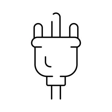 Electrical power plug outline connection icon Stock Illustration