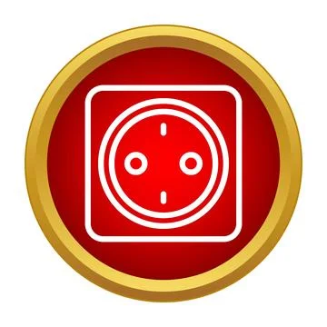 Electrical power socket symbol in red circle icon Stock Illustration
