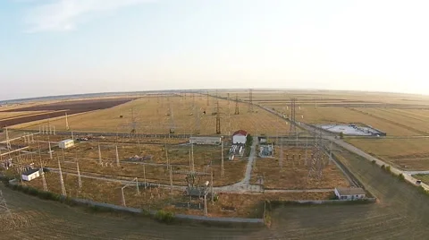 Electrical power station aerial Stock-Footage 53480257
