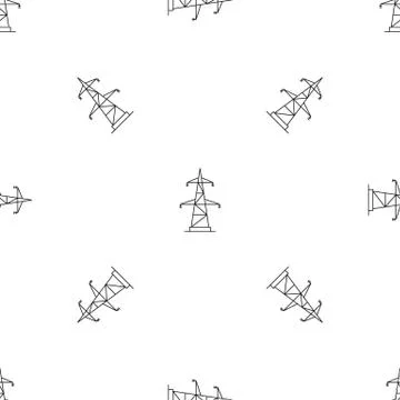 Electrical power station pattern seamless Stock Illustration
