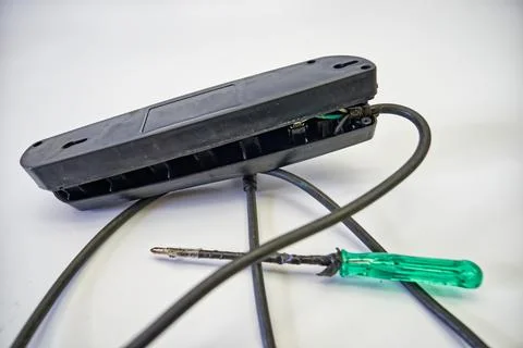 Electrical power strip opened for maintenance Fotos Stock