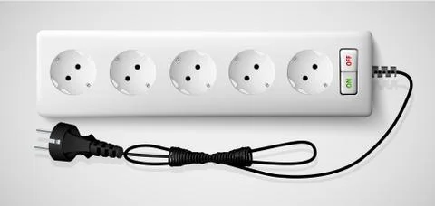 Electrical power strip with a switch Stock Illustration