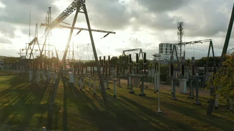 Electrical Power Substation Stock Footage 212163856