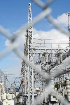 Electrical power substation Stock Photos