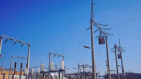 Electrical power transformer in high voltage substation. Stock-Footage 101875244