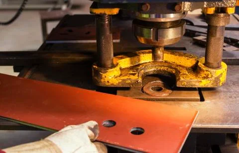 Electrical powerful machine for punching. Stock Photos