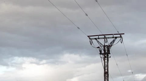 Electrical pylon in a storm Stock-Footage 54222382