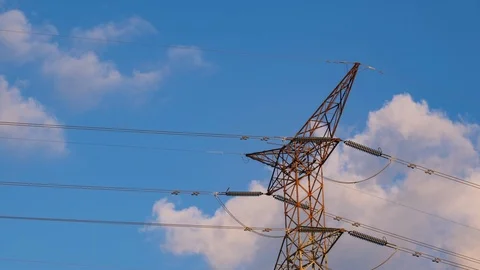 Electrical Pylons Time Lapse Stock Footage 127129744
