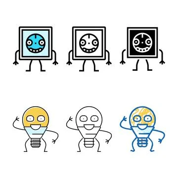 Electrical range socket character color icon vector Stock Illustration