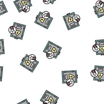 Electrical repair vector seamless pattern Stock Illustration