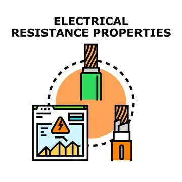 Electrical resistance properties concept and analysis Stock Illustration
