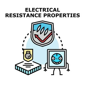 Electrical resistance properties concept and icon illustration Stock Illustration