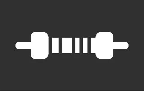 Electrical resistor symbol isolated vector. Thru-hole metal film resistor 1 and Illustrazione stock