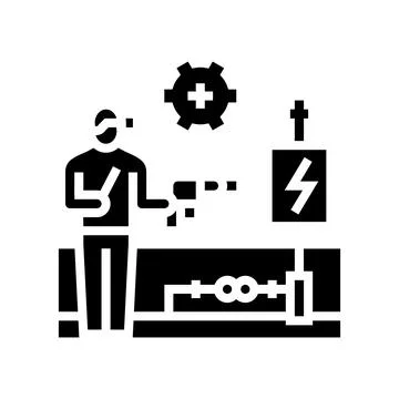 Electrical rewiring glyph icon vector illustration Stock Illustration