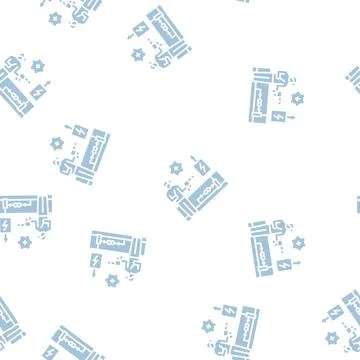 Electrical rewiring glyph seamless pattern Stock Illustration