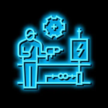 Electrical rewiring neon glow icon illustration Stock Illustration