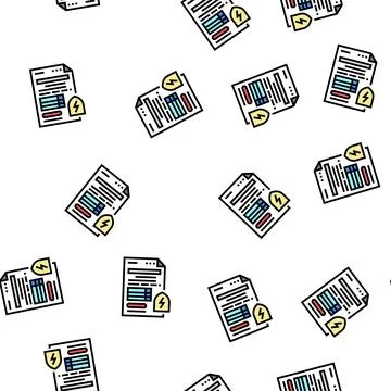 Electrical safety certificate vector seamless pattern Stock Illustration