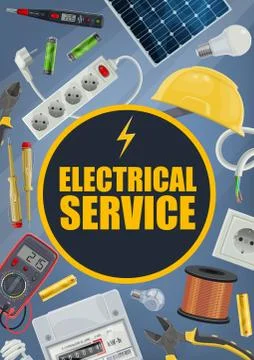 Electrical service, vector tools and equipment Stock Illustration