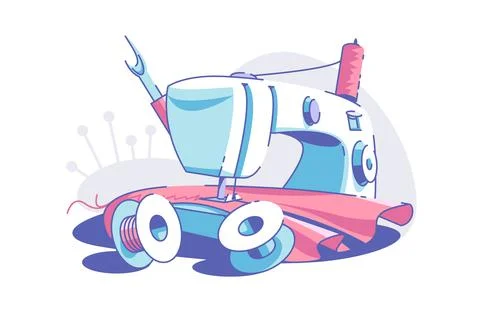 Electrical sewing machine Stock Illustration
