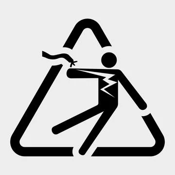 Electrical Shock Electrocution Symbol Sign Isolate On White Background,Vect.. Stock Illustration