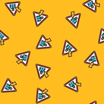 Electrical shock hazard vector seamless pattern Stock Illustration