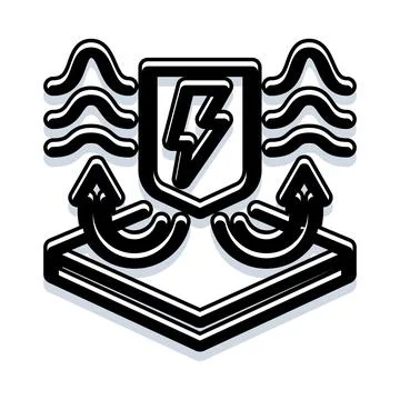 Electrical shockproof protection shield icon Stock Illustration