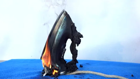 Electrical Short Circuit. Fire socket of electricity plug switch. Stock Footage 286427794