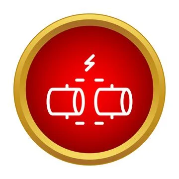 Electrical short circuit showing broken wire connection icon Illustrazione stock
